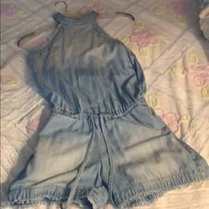 Cloth & Stone Anthropologie distressed jean romper